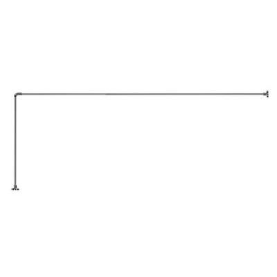 Image of Croydex AD103000 L Shaped Telescopic Silver Shower Curtain Rail 1400mm 2600mm, Chrome