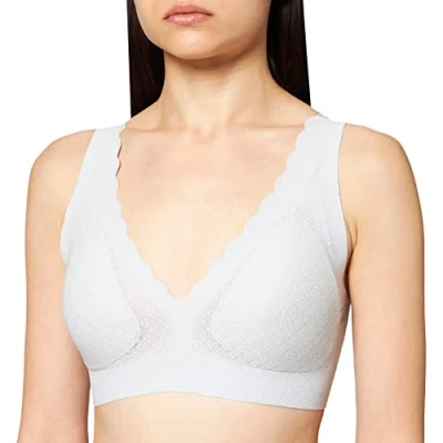 Image of Sloggi Women&#039;s ZERO Feel Lace Bralette Bra, Platino, L