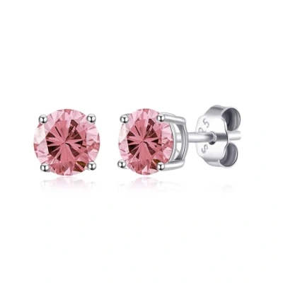 Image of Philip Jones Sterling Silver October (Tourmaline) Birthstone Earrings Created with Zircondia® Crystals