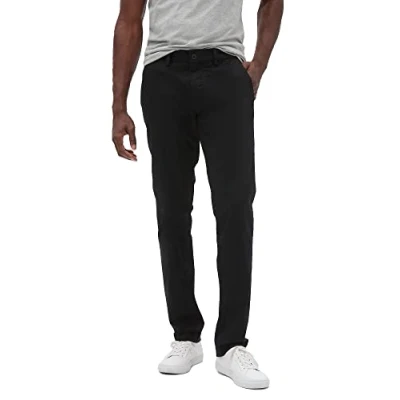 Image of GAP Essential SLIM FIT Chinos, Men&#039;s, Size: 32x34, Black moss