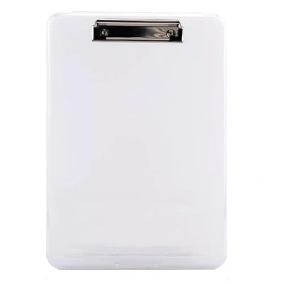 Image of A4 Clipboard Box File Durable Waterproof Document Filing Storage Case Office (Clear)