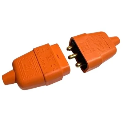 Image of iSeventy9 10 Amp In Line Flex Connector 3 Pin Cable Wire Joiner Core Orange