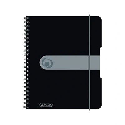 Image of Herlitz Draulion on spiral A5, easy orga, 80 sheets, grid, black, 1 unit