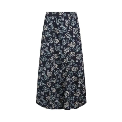 Image of Weird Fish Tiya Lenzing EcoVero™ Printed Viscose Midi Skirt Black Iris Size 18