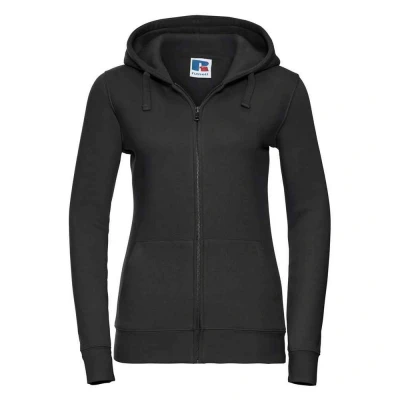 Image of Russell Athletic Womens/Ladies Authentic Full Zip Hoodie (Black) Size Small