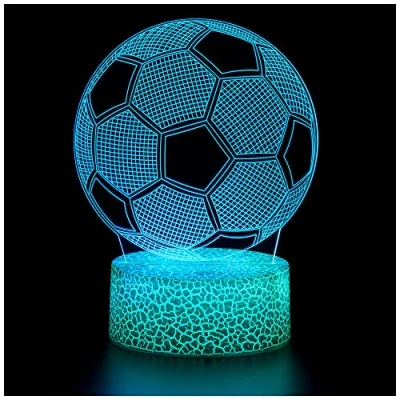 Image of ZNZ Football 3D Illusion Lamp Gifts Night Light for Kids Boys Girls Men&#039;s Women&#039;s, 16 Colors Auto Changing Touch Switch Desk Decoration Lamps Birthday Gift with Remote Control