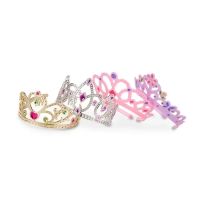 Image of Melissa &amp; Doug Kids Princess Tiara 4 piece set Costume Role Play Toys Fancy Dress for Toddlers Dressing Up Girls or Boys Pretend Gifts Age 3 6