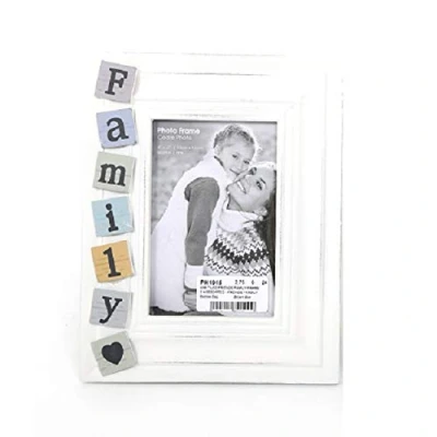 Image of Friends Or Family Tiled Shabby Chic Rustic White Photo Picture Frame 4 x 6 Gift