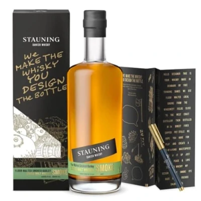 Image of Stauning SMOKE Single Malt Whisky Danish Double Distilled Whiskey Handmade from Barley with a Smoky and Fruity Finish 5 Years, 47% ABV, 1 x 70cl