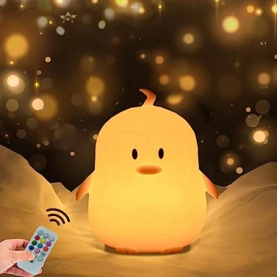 Image of Penguin night Light,Night Light Kids,LED Light,baby Light,kids lights for bedroom,Bedside Lamp,Children Sleeping Light,Brightness &amp; Color Time Setting Touch + Remote Control