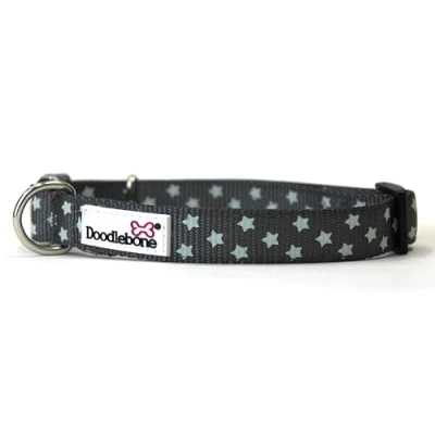 Image of Doodlebone Padded Collar, Grey Stars Glow in the Dark, 6 11