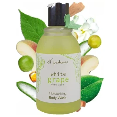 Image of Di Palomo Vegan White Grape &amp; Aloe Body Wash 240ml. Moisturising Wash. for Women Men with Skincare. Shower Gel Bubble Bath. Luxury Women. Gifts.