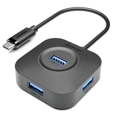 Image of BENFEI USB C Hub, 4 Ports 3.0 Hub with 5Gbps Data Transfer, Splitter for Type MacBook, Mac Pro, iMac, Surface, XPS, Flash Drive, Mobile HDD