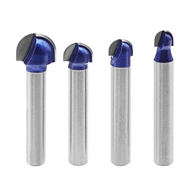 Image of YINETTECH 4pcs 1/4&quot; Shank Dia Core Box Router Bits Round Groove Woodworking Milling Cutter Tool 1/4 Inch 5/16 3/8 1/2 Cutting