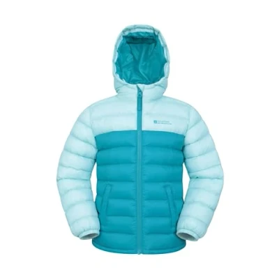 Image of Mountain Warehouse Seasons Padded Kids Jacket Water Resistant &amp; Lightweight Insulated Rain Coat for Boys Girls Great Autumn Winter, School or Travelling Teal Size 3 4 Years