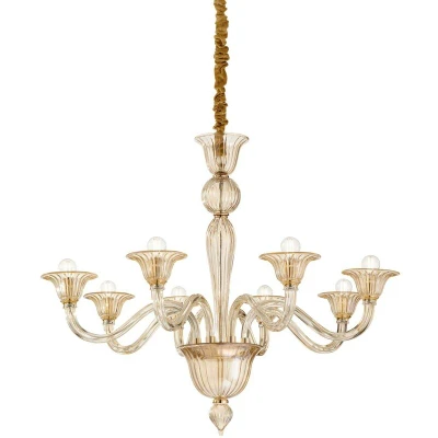 Image of Brigitta 8 Light Pendant Amber, E14