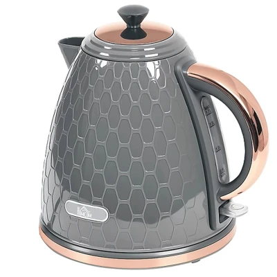 Image of HOMCOM Electric Kettle, 1.7L, Fast Boil, 3kW Water Kettle with Removable Washable Anti scale Filter, Auto Shut off, 360 Swivel, BPA Free, Grey