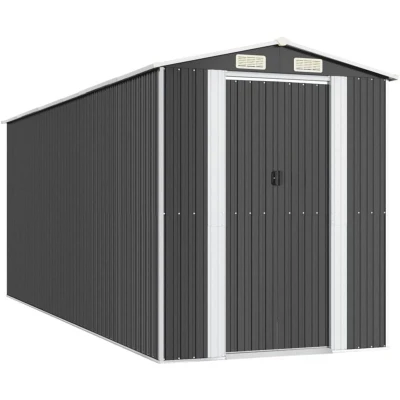 Image of vidaXL Garden Shed Anthracite 192x523x223 cm Galvanised Steel