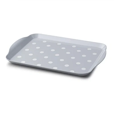 Image of Zeal G201S Melamine Dotty Serving Design Tray (30x21cm) French Grey