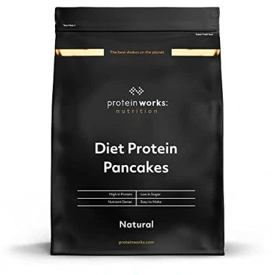 Image of Protein Works Diet Pancake Mix 135 Calories Per Serving Low Sugar High Breakfast 12 Servings Natural 500g