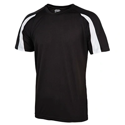 Image of AWDis Cool Kids Contrast T Shirt JC003B Jet Black/Arctic White 12 13 Years