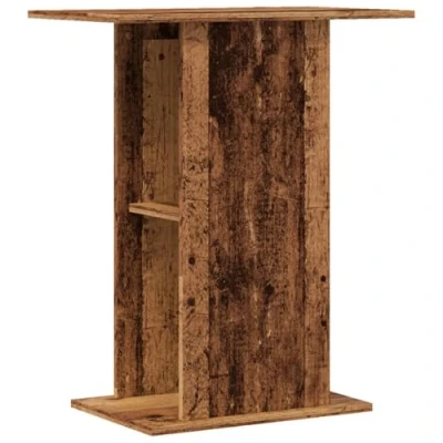 Image of vidaXL aquarium stand/cabinet old wood finish storage tiers