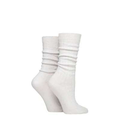 Image of Women&#039;s 2 Pair SOCKSHOP Wildfeet Slouch Socks White 4 8