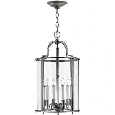Image of Gentry 6 Light Large Ceiling Lantern Pendant Pewter, E14