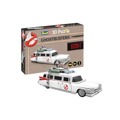 Image of Revell 3D Puzzle 00222 Ghostbusters Ecto 1, 120 Pieces, Highly Detailed, 33 cm in Length, Fun &amp; Easy to Build, White