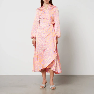 Image of Cras Laracras Printed Silk Satin Wrap Dress EU 34/UK 6