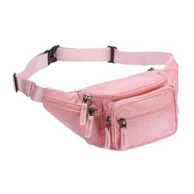 Image of ProCase Bum Bag Waist Fanny Pack for Men Women Ladies with 6 Pockets and Adjustable Belt Large Dog Bumbag Walking Running Hiking Cycling Travel Holiday Festival Christmas Disney Black, M