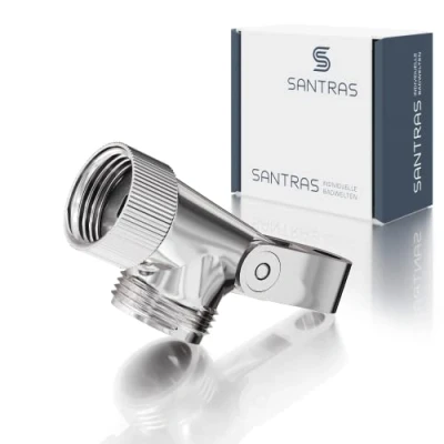 Image of SANTRAS® Premium Metal Joint (Heavy Duty) 1/2 Inch for Connecting Shower Hose and Hand Head Holder with Adjustable Individual Angle of