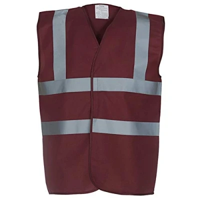 Image of Yoko Unisex Premium Hi Vis Waistcoat Vest/Jacket (L) (Maroon)