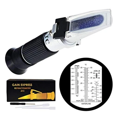 Image of 6 in 1 Automotive Car Refractometer ATC for Adblue/Antifreeze/Battery Acid/Windshield Fluid, Coolant Charge Specific Gravity Density Condition