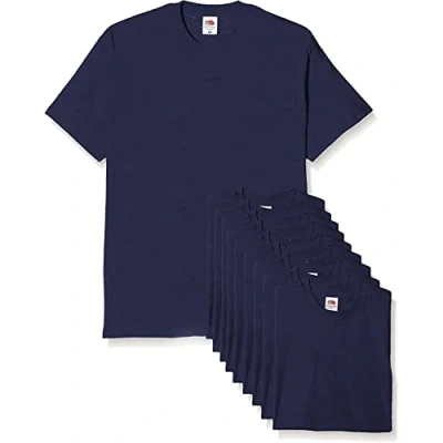 Image of Fruit of the Loom Men&#039;s Original T. T Shirt Pack 10, Navy, Medium