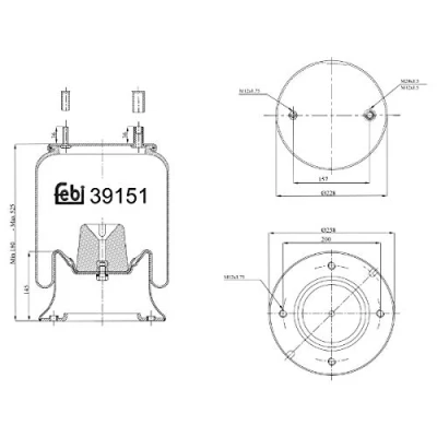 Image of M001472 Boot, air suspension FEBI BILSTEIN 39151