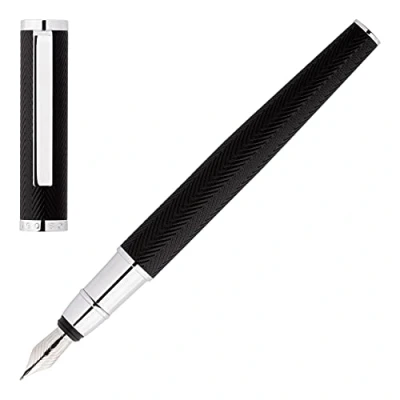 Image of Hugo Boss Ballpoint Pen Formation Herringbone Chrome