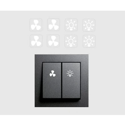 Image of Generic Switch Sticker Set with 8 Waterproof White Stickers (14 mm, Bubble Pattern) for Nintendo Joy cons Includes 4 Fan and Light Symbol