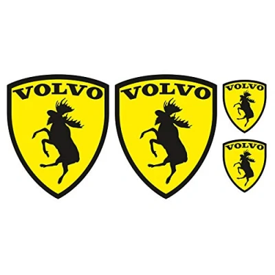 Image of Finest Folia Set of 4 Elk Emblems Stickers for Car, Fun Sticker, Car Self Adhesive Film, Wash Safe, Accessories Logo Sweden (R067)