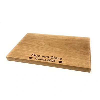 Image of Personalised 30cm Solid Oak Serving Chopping Board Engraved with A Message of Your Choosing