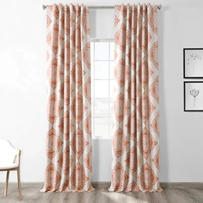 Image of HPD Half Price Drapes Printed Room Darkening Curtains 50 X 84 (1 Panel), BOCH KC27 84, Henna