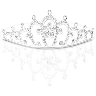 Image of Girls Princess Flower Rhinestone Crystal Tiara Crown, Wedding Bridal Prom Birthday Pegeant Prinecess Headband, for Headdress Floral Garland Crown Party S1