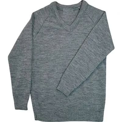 Image of DON Last Man Stands Plain V Neck Full Sleeve Jumper Grey Adult XL