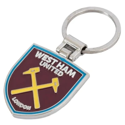 Image of West Ham United FC Executive Crest Keyring (One Size) (Maroon/Silver)