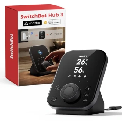 Image of SwitchBot Hub 3 for Home Automation, Matter Bridge Smart with IR &amp; Bluetooth Remote, work as a WiFi Thermometer Hygrometer, Supports Alexa/Apple HomeKit/Google Home/IFTTT
