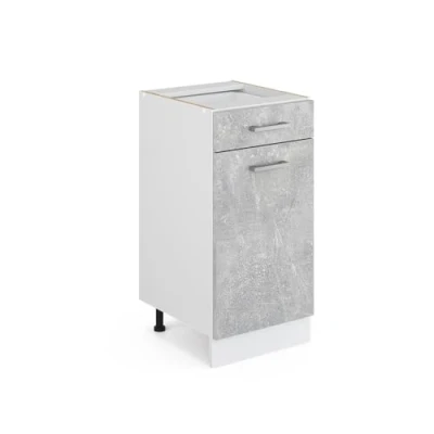 Image of Vicco Kitchen base cabinet Raul, Concrete/White, 40 cm without worktop