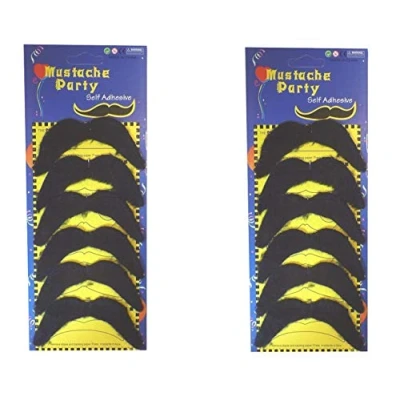 Image of ZAE 12 x BLACK NOVELTY MEXICAN TASH BIKER 70&#039;S MOVEMBER 118 FANCY DRESS MOUSTACHE