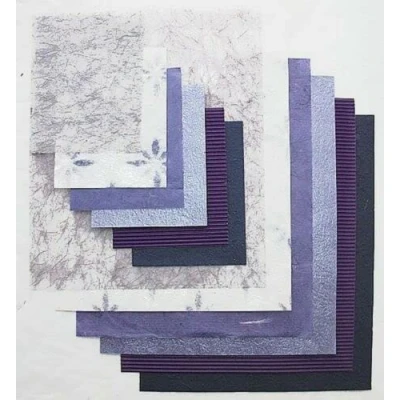 Image of Trucraft Textured Craft Paper 6 Designs 12 Sheets Purples