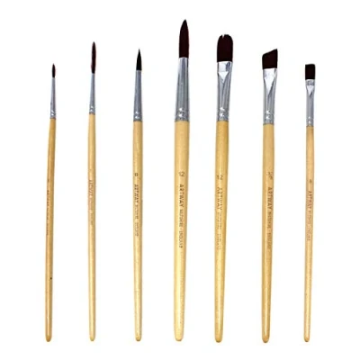 Image of Artway Short Handle Nylon Paintbrush Set (x7)