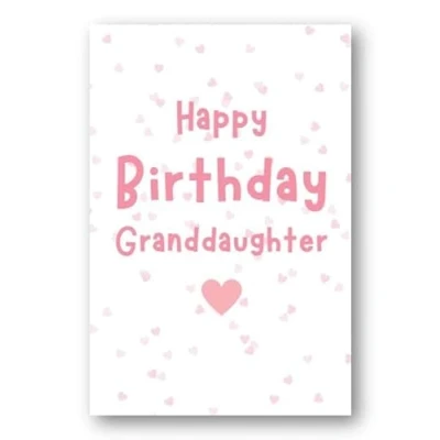 Image of Second Ave Granddaughter Pink Hearts Cute Happy Birthday Card Greetings For Her